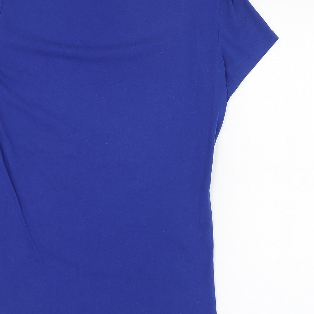 Signature by Levi Strauss & Co. Womens Blue  Polyester Basic T-Shirt Size S Round Neck