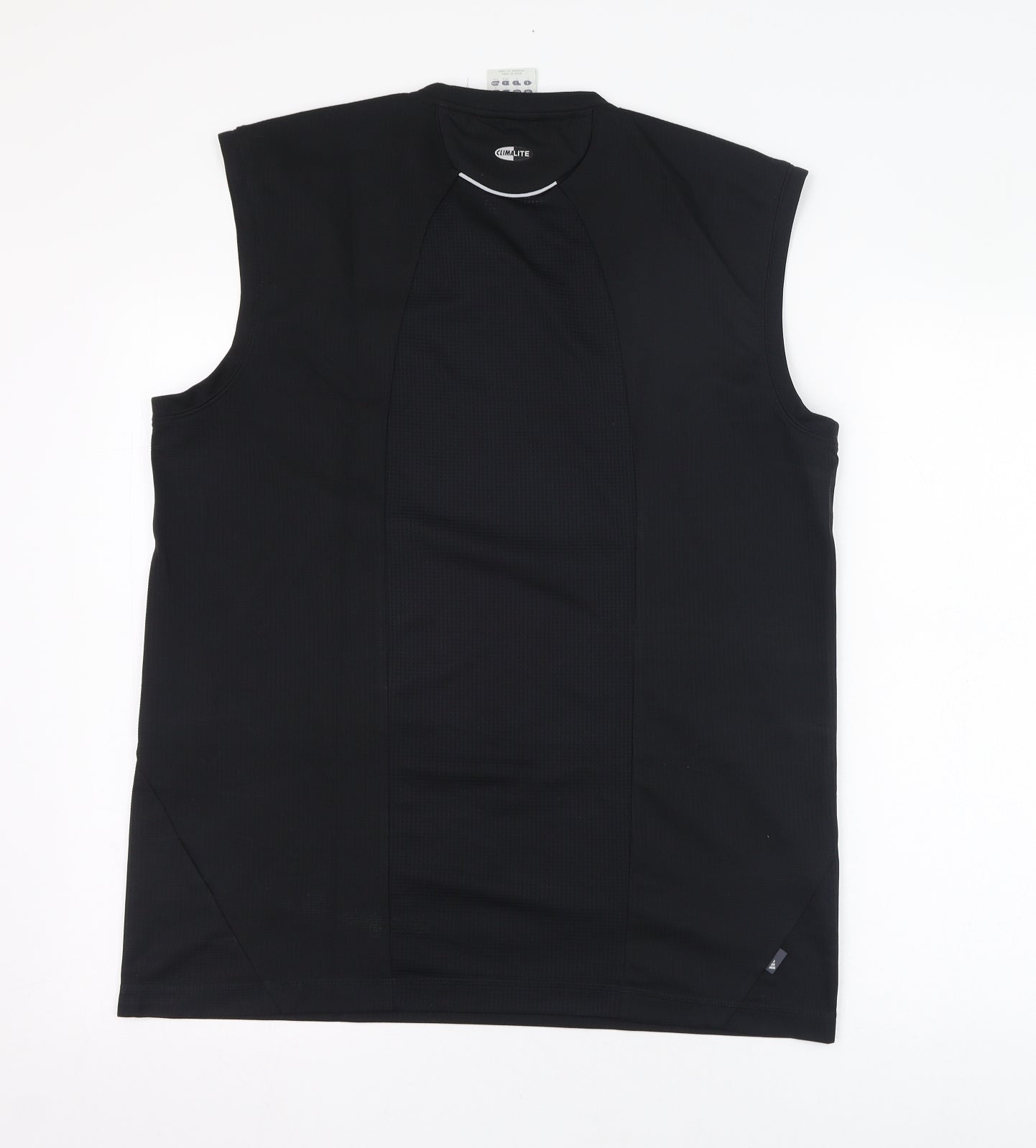 adidas Mens Black  Polyester Basic Tank Size L Round Neck Pullover