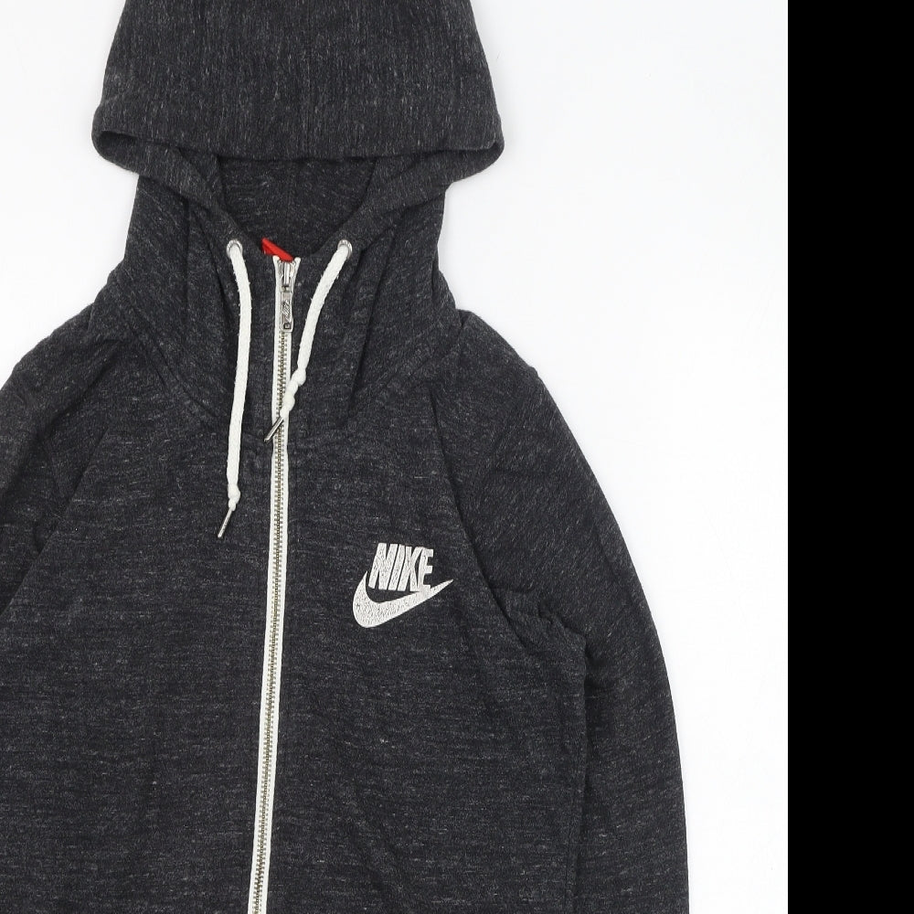 Nike Mens Grey  Cotton Full Zip Hoodie Size M