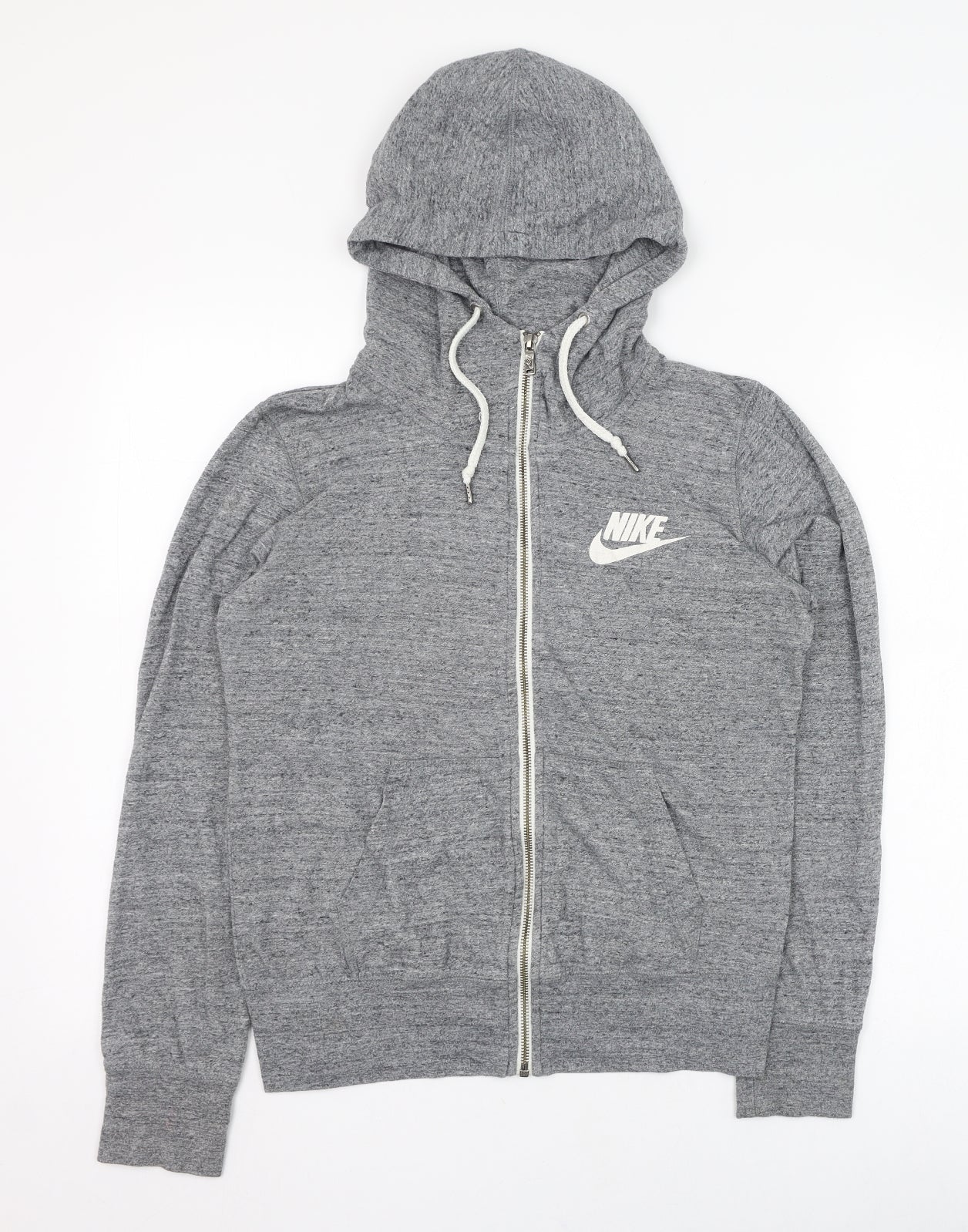 Nike Mens Grey  Cotton Full Zip Hoodie Size M