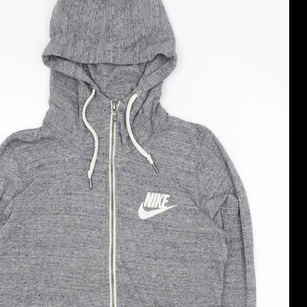 Nike Mens Grey  Cotton Full Zip Hoodie Size M