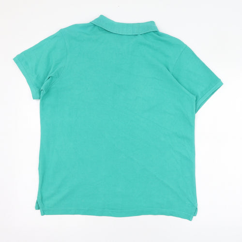 Industrialize Mens Green  Cotton  Polo Size M Collared Button