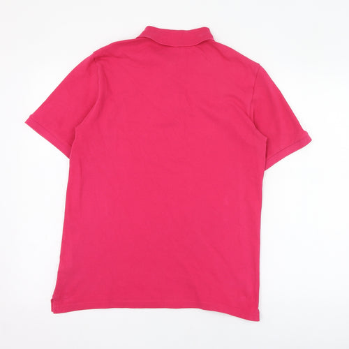 NEXT Mens Pink  Cotton  Polo Size M Collared Button