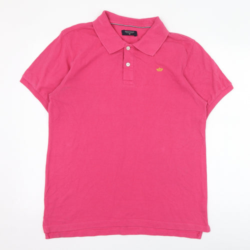 Industrialize Mens Pink  Cotton  Polo Size M Collared Button