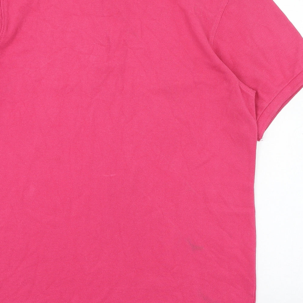 Industrialize Mens Pink  Cotton  Polo Size M Collared Button