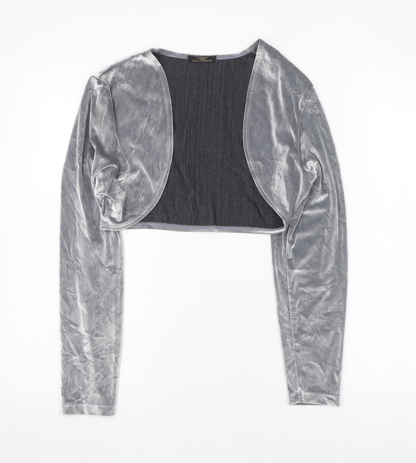 Marks and Spencer Womens Silver Square Neck  Polyester Cardigan Jumper Size 14