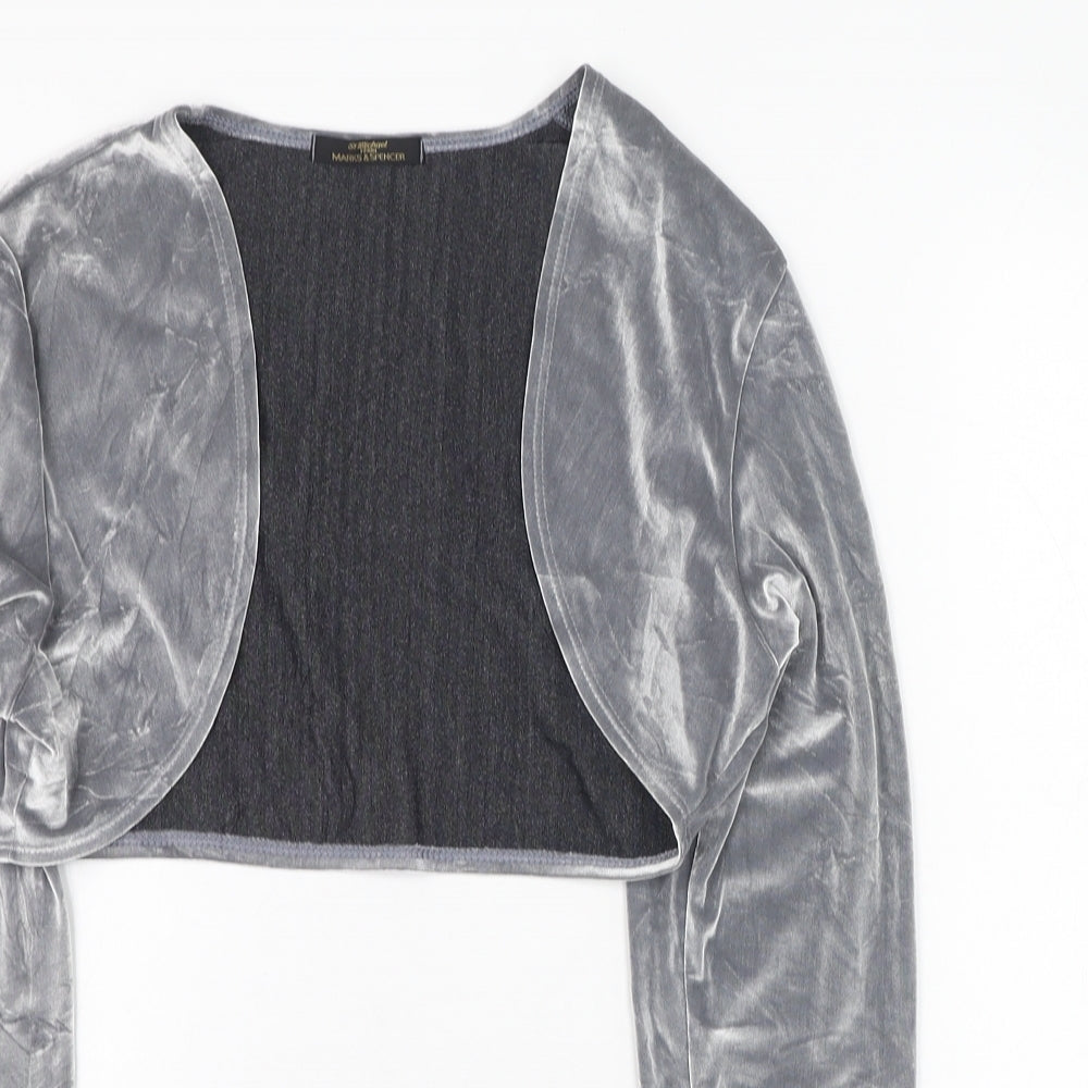 Marks and Spencer Womens Silver Square Neck  Polyester Cardigan Jumper Size 14