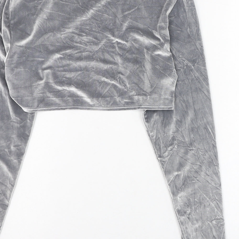 Marks and Spencer Womens Silver Square Neck  Polyester Cardigan Jumper Size 14