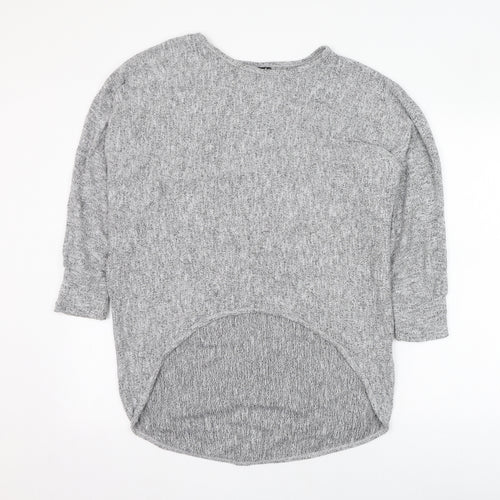Izabel London Womens Grey Round Neck  Polyester Pullover Jumper Size 8