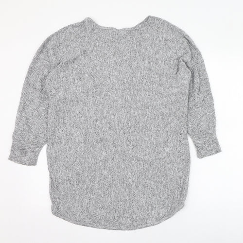 Izabel London Womens Grey Round Neck  Polyester Pullover Jumper Size 8