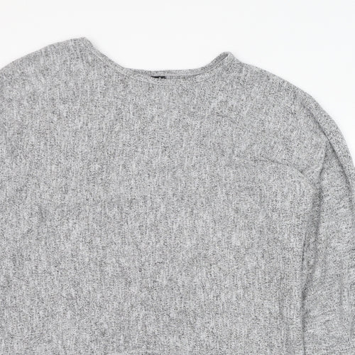 Izabel London Womens Grey Round Neck  Polyester Pullover Jumper Size 8