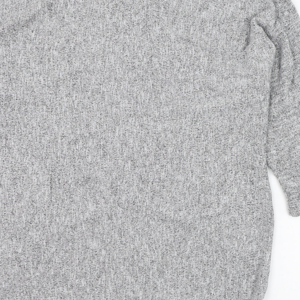 Izabel London Womens Grey Round Neck  Polyester Pullover Jumper Size 8
