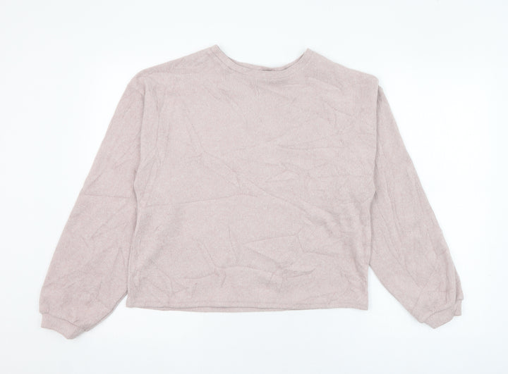 New Look Womens Pink Polyester Pullover Sweatshirt Size S Pullover