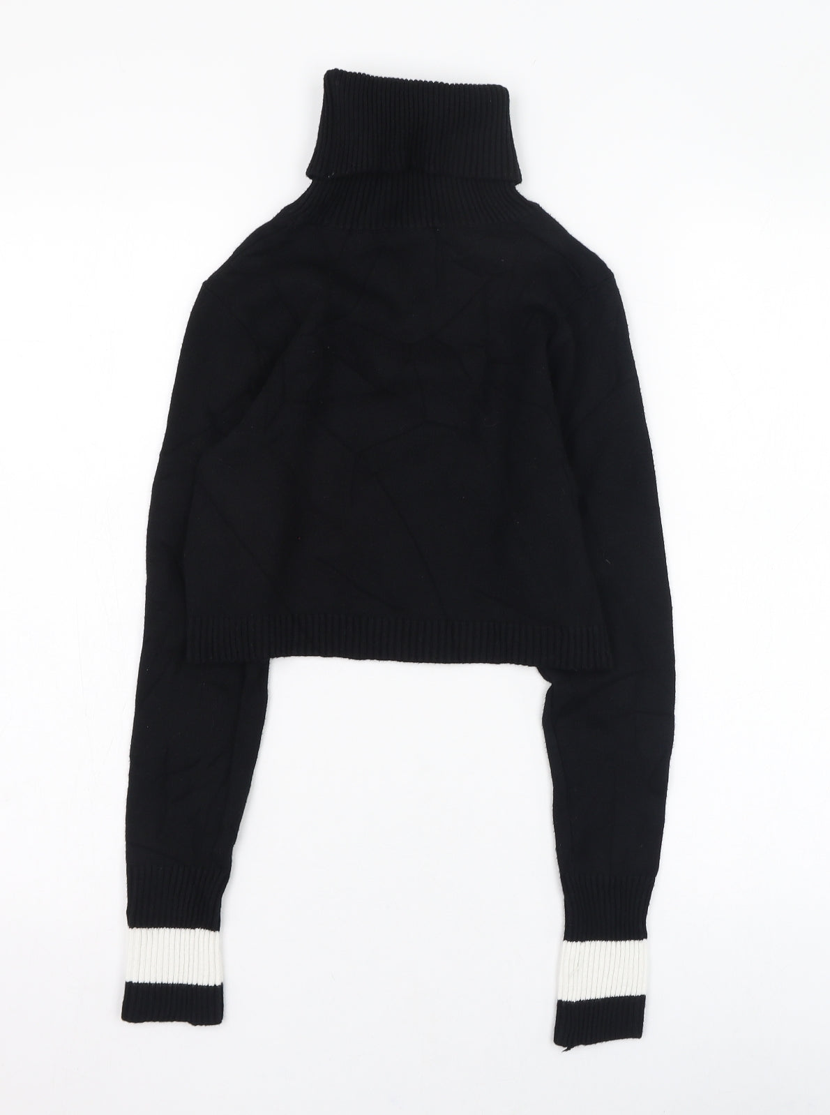 Zara Womens Black Roll Neck  Viscose Pullover Jumper Size M