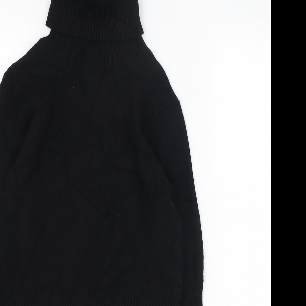 Zara Womens Black Roll Neck  Viscose Pullover Jumper Size M