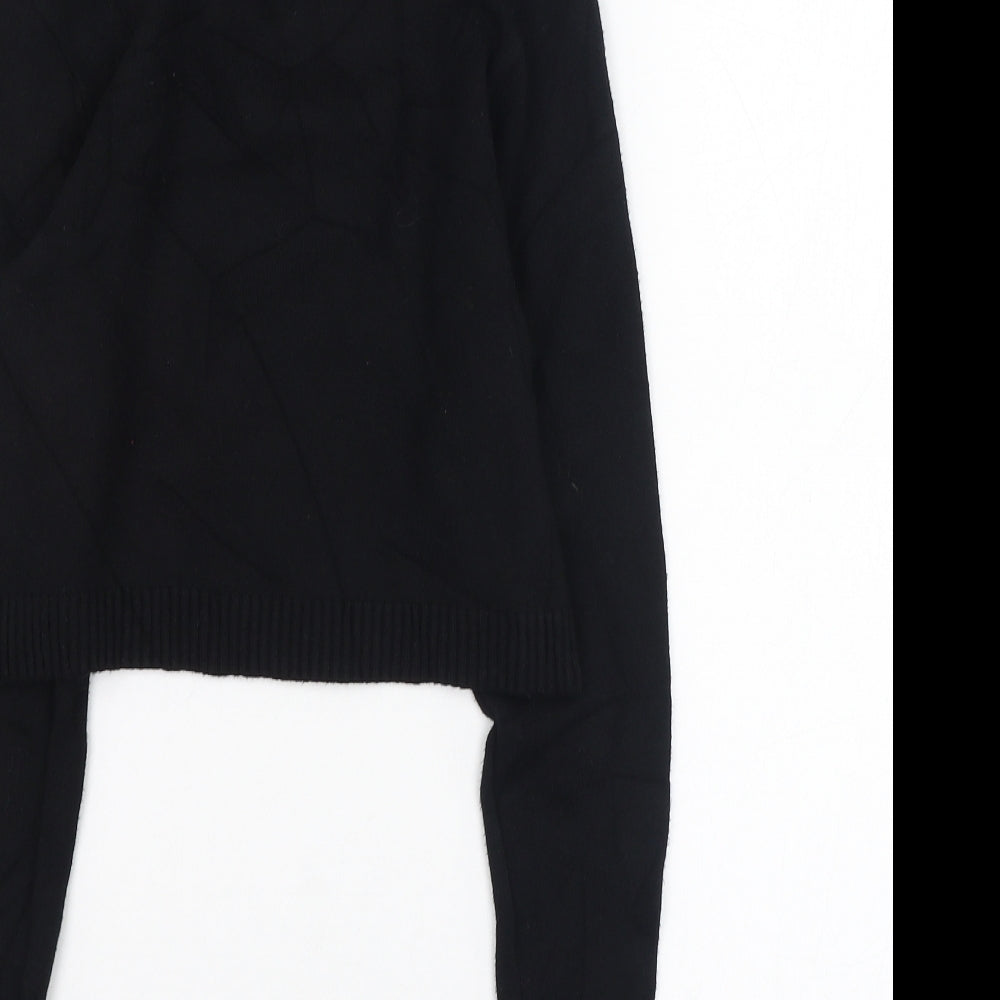 Zara Womens Black Roll Neck  Viscose Pullover Jumper Size M