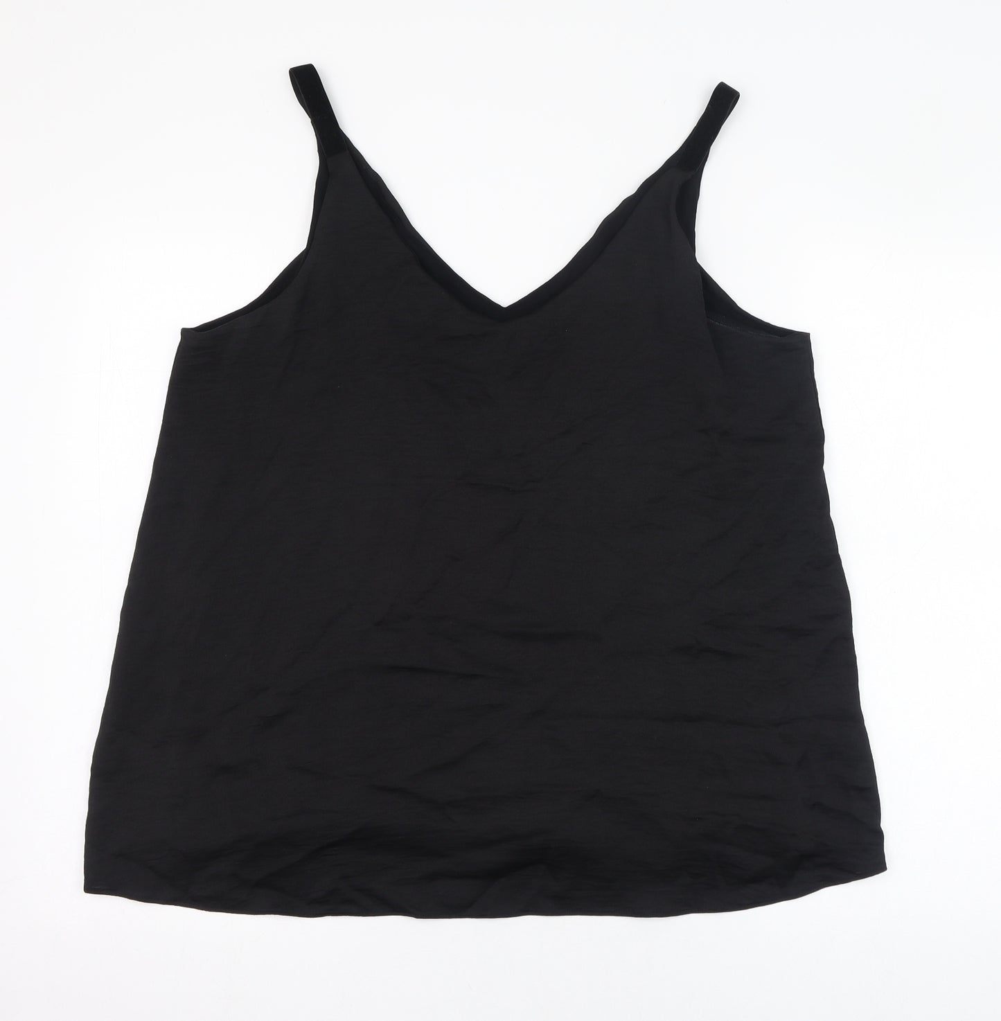 NEXT Womens Black  Polyester Basic Tank Size 18 V-Neck