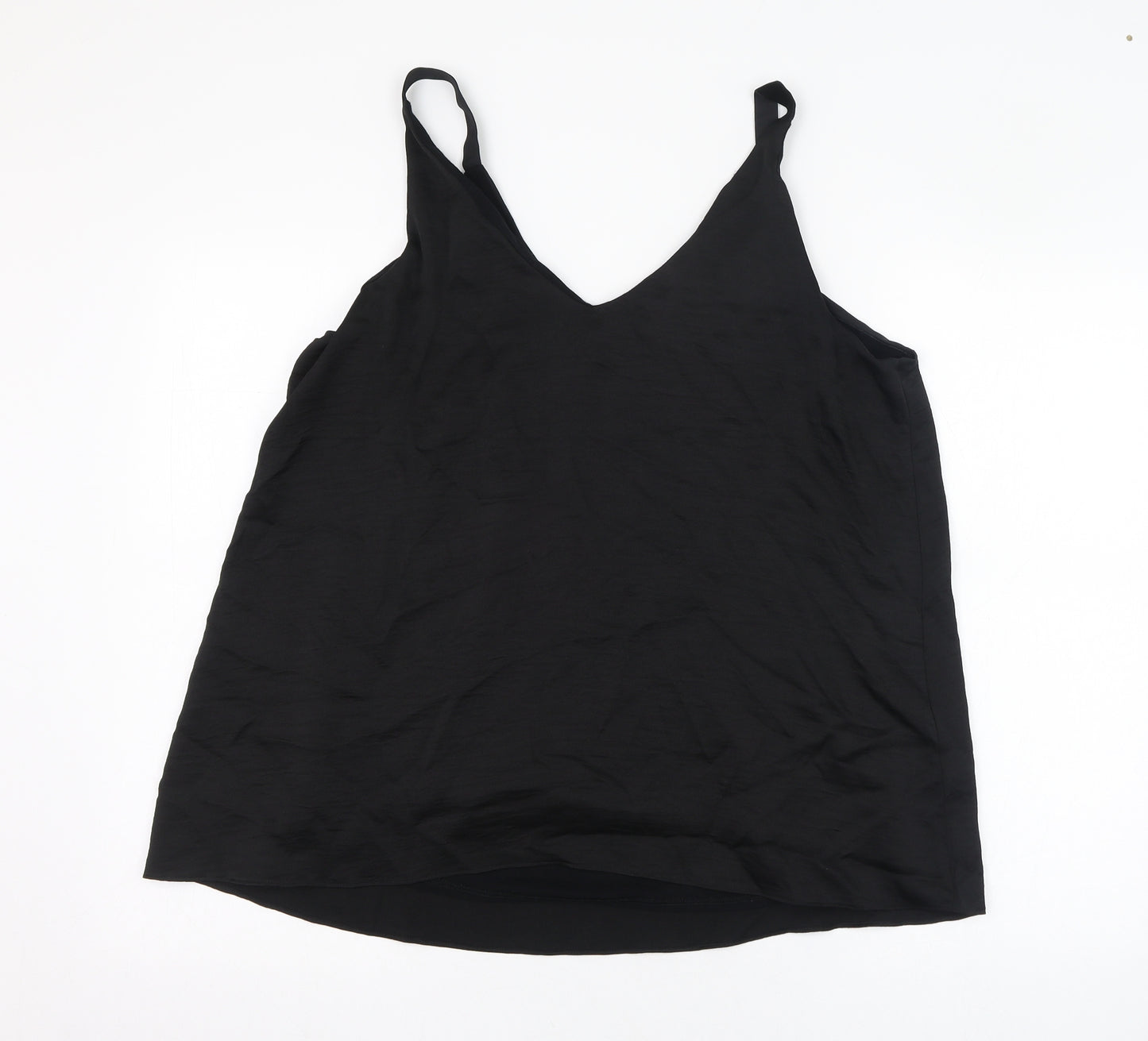 NEXT Womens Black  Polyester Basic Tank Size 18 V-Neck