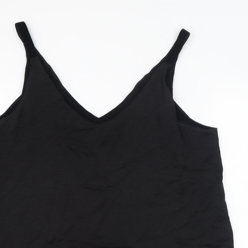 NEXT Womens Black  Polyester Basic Tank Size 18 V-Neck