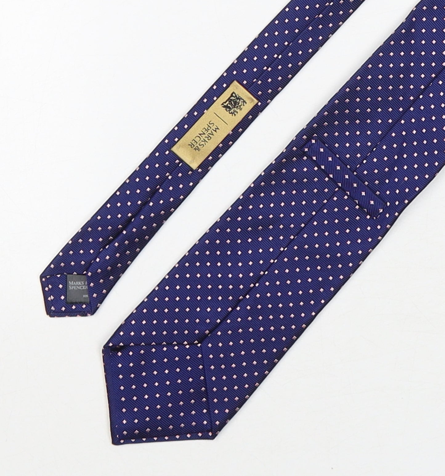 Marks and Spencer Mens Multicoloured Geometric Silk Pointed Tie One Size
