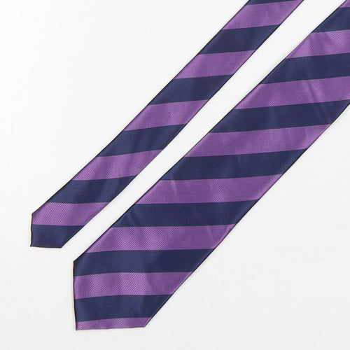 Marks and Spencer Mens Multicoloured Striped Polyester Pointed Tie One Size