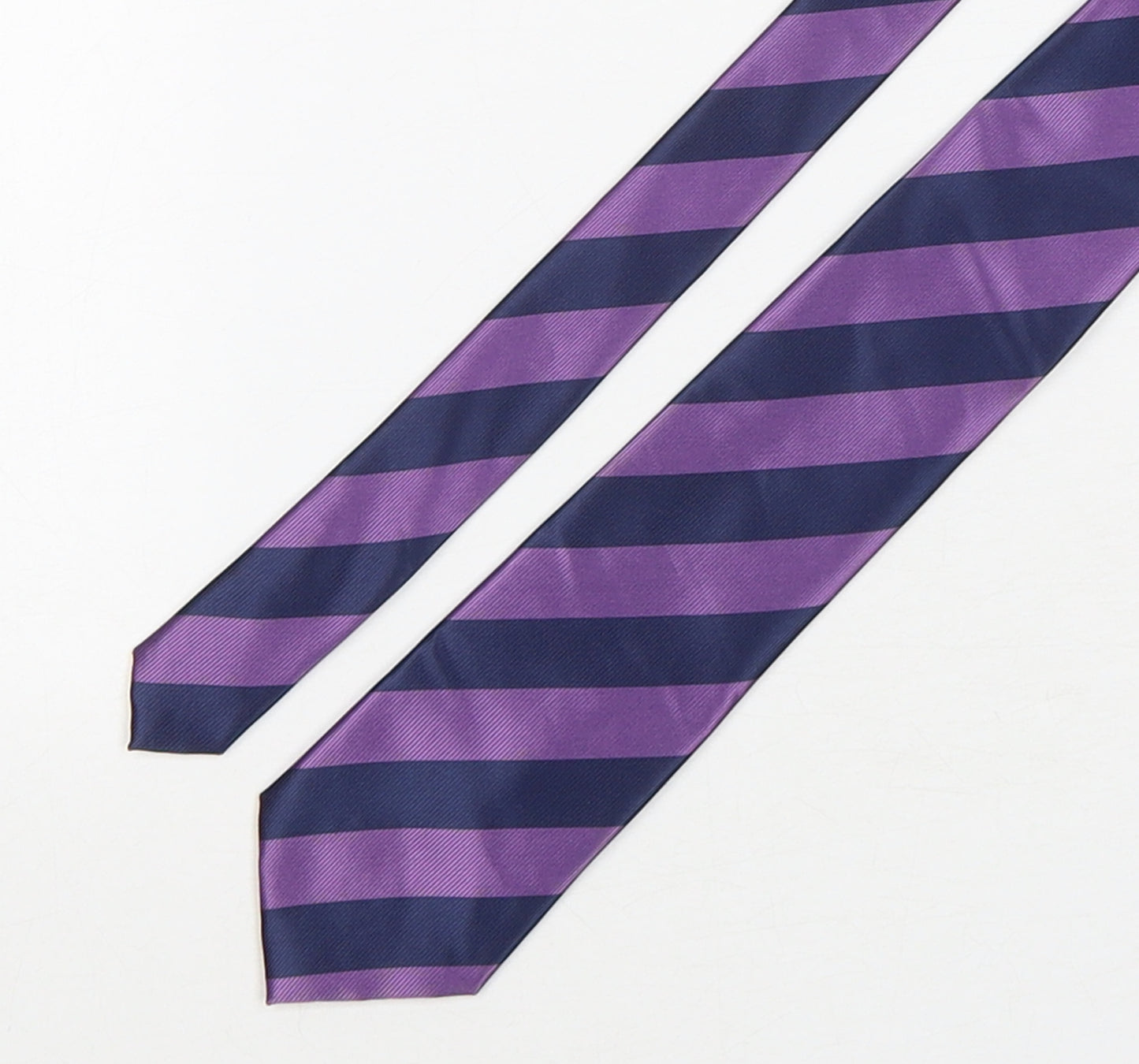 Marks and Spencer Mens Multicoloured Striped Polyester Pointed Tie One Size