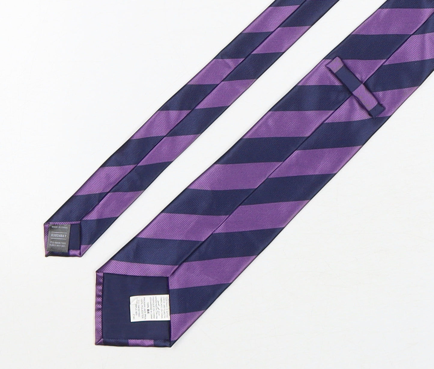 Marks and Spencer Mens Multicoloured Striped Polyester Pointed Tie One Size