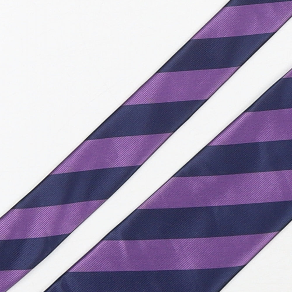 Marks and Spencer Mens Multicoloured Striped Polyester Pointed Tie One Size