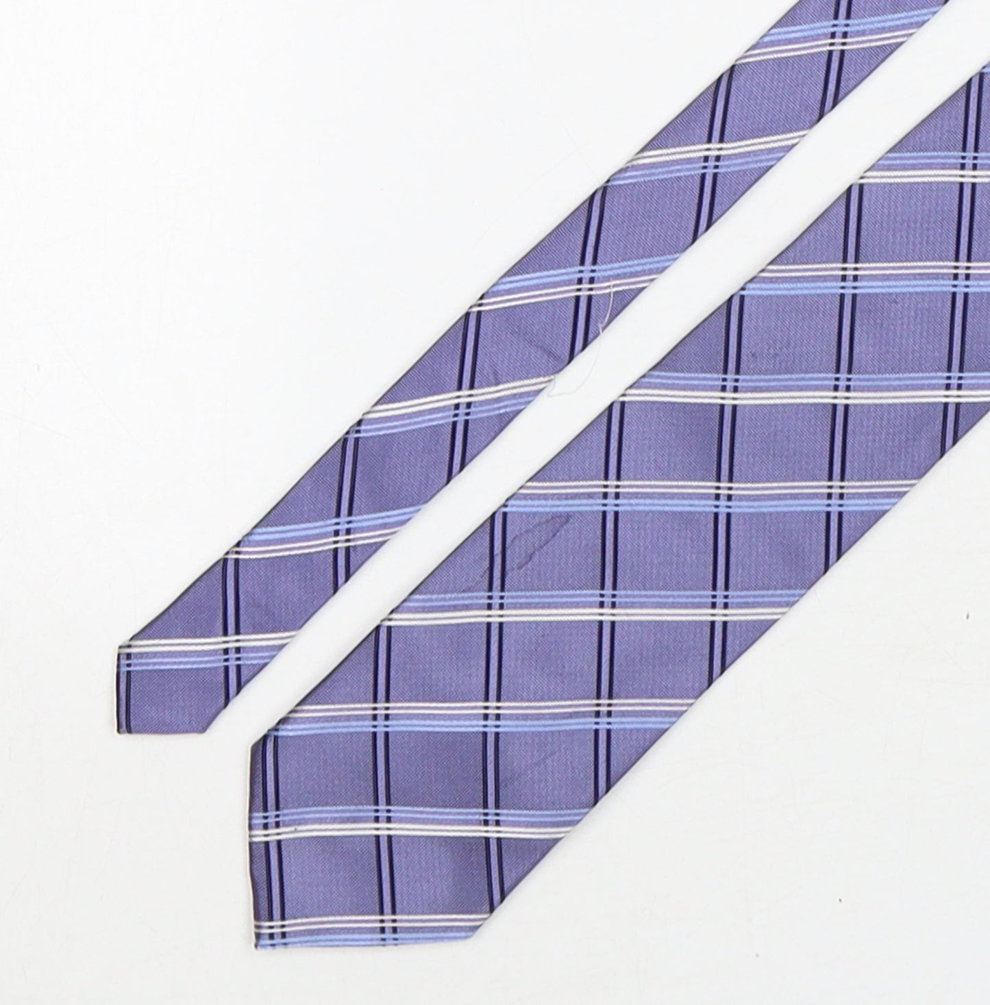 Daniel Hechter Mens Blue Plaids & Checks Silk Pointed Tie One Size