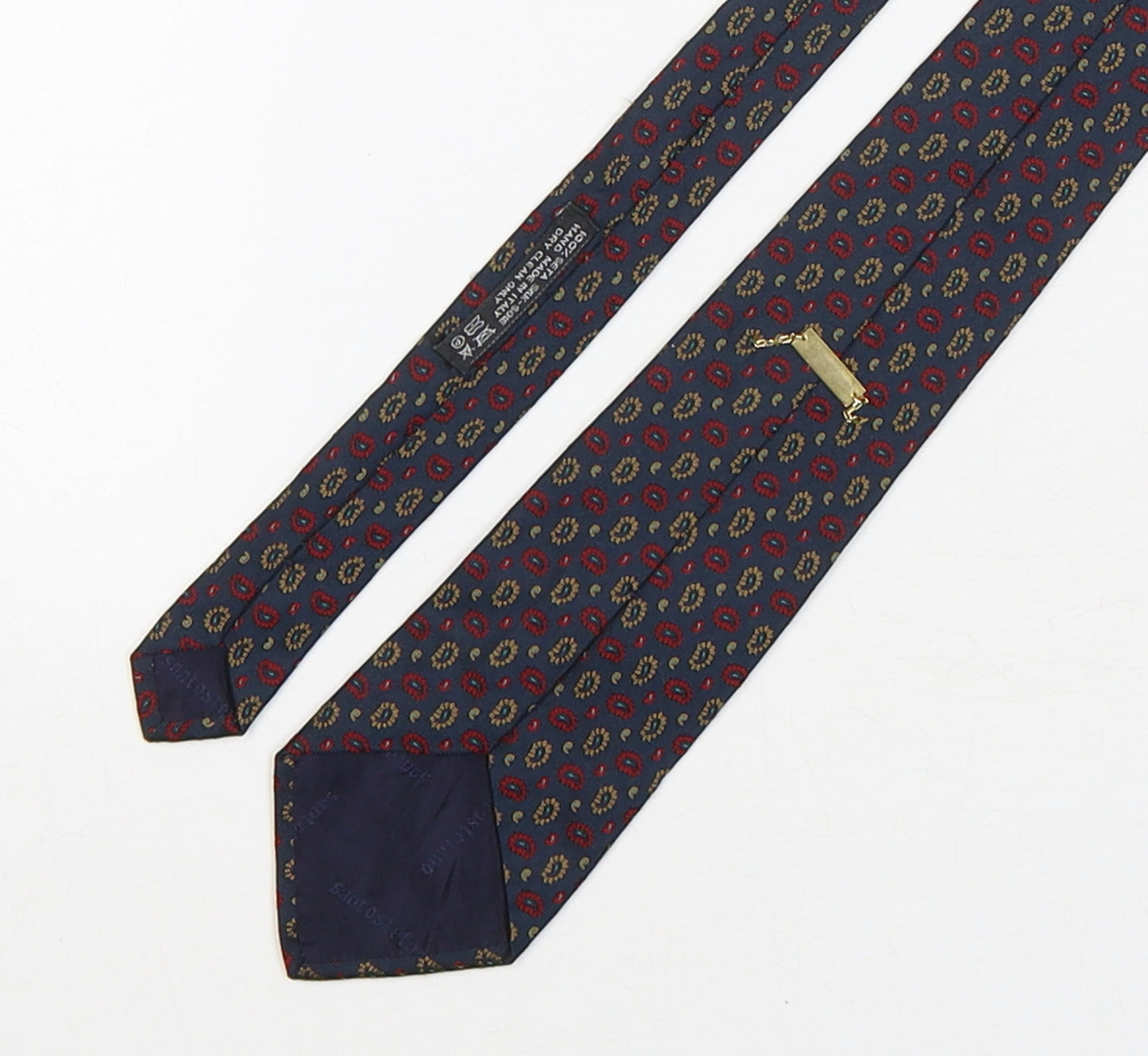 Santostefano Mens Multicoloured Paisley Silk Pointed Tie One Size