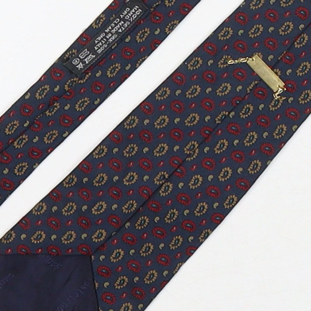 Santostefano Mens Multicoloured Paisley Silk Pointed Tie One Size