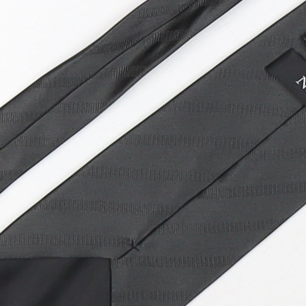 NEXT Mens Grey  Polyacrylate Fibre Pointed Tie One Size