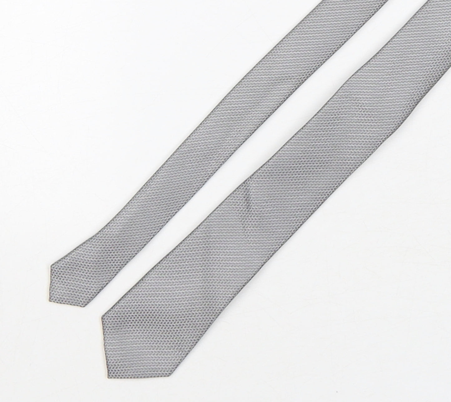 NEXT Mens Silver  Polyester Pointed Tie One Size