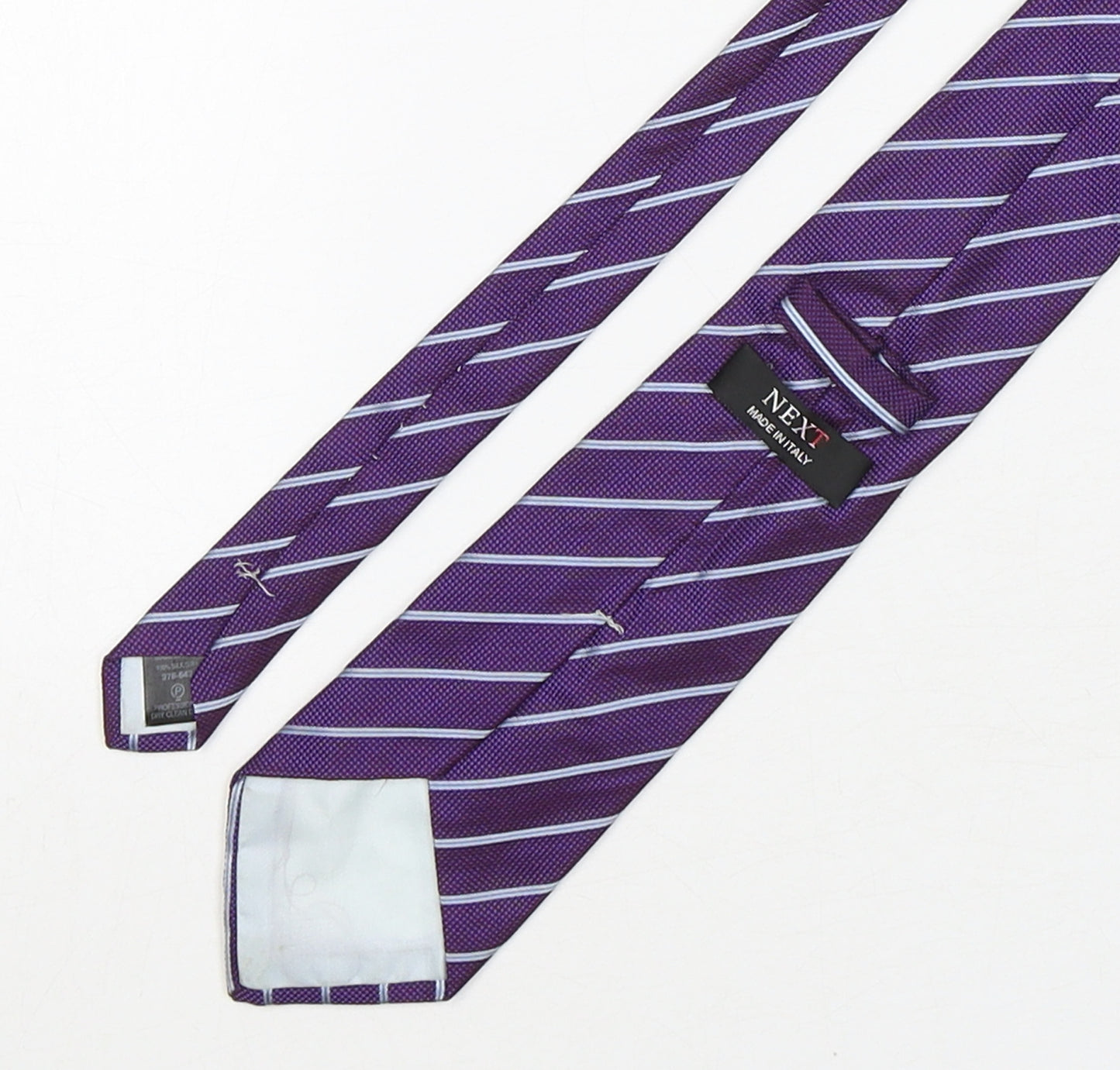 NEXT Mens Purple Striped Silk Pointed Tie One Size