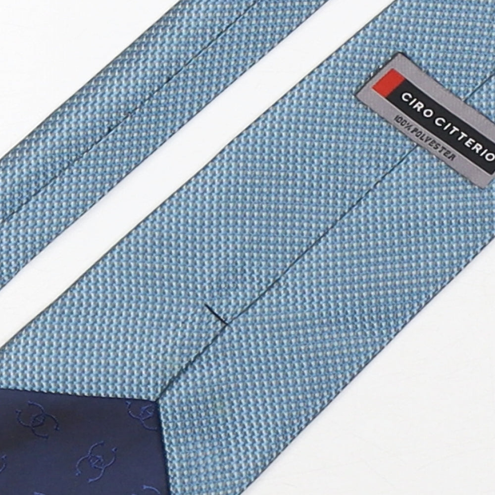 Ciro Citterio Mens Green Geometric Polyester Pointed Tie One Size