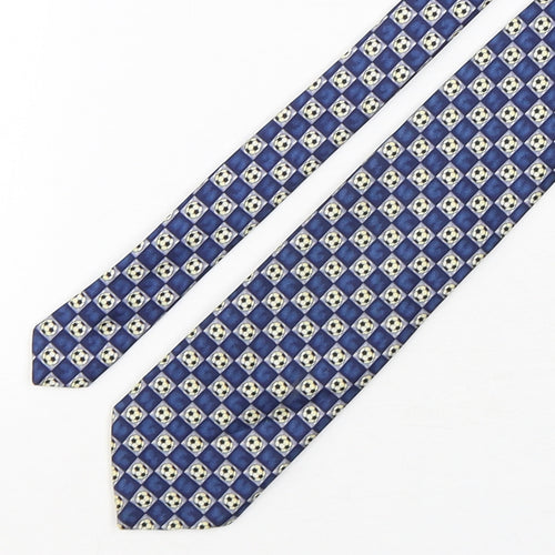 Marks and Spencer Mens Multicoloured Plaids & Checks Silk Pointed Tie One Size - Football