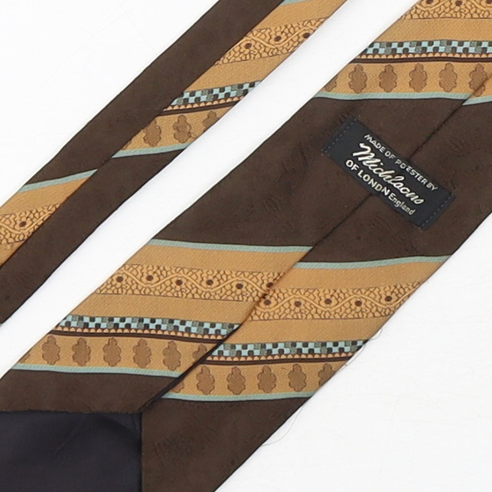 Michelsons Mens Brown Paisley Polyester Pointed Tie One Size