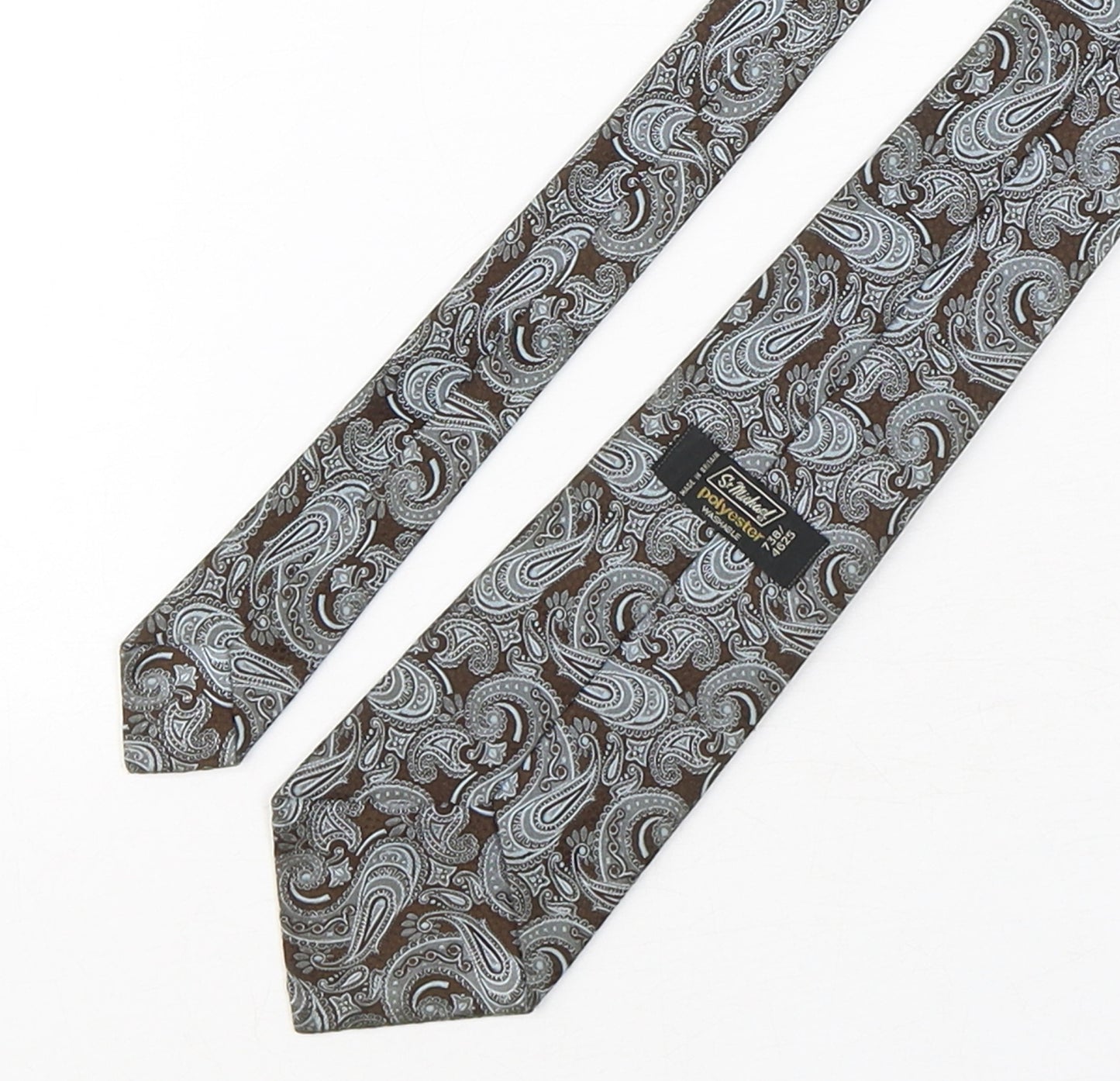 StMichael Mens Multicoloured Paisley Polyester Pointed Tie One Size