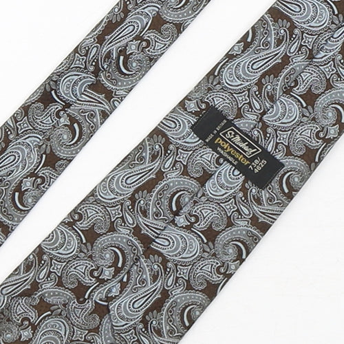 StMichael Mens Multicoloured Paisley Polyester Pointed Tie One Size