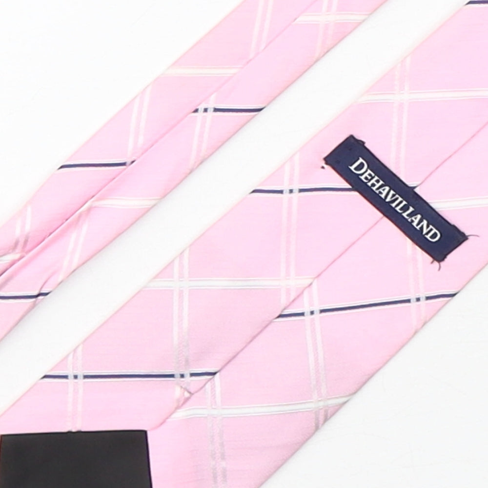 Dehavilland Mens Multicoloured Plaids & Checks Polyester Pointed Tie One Size