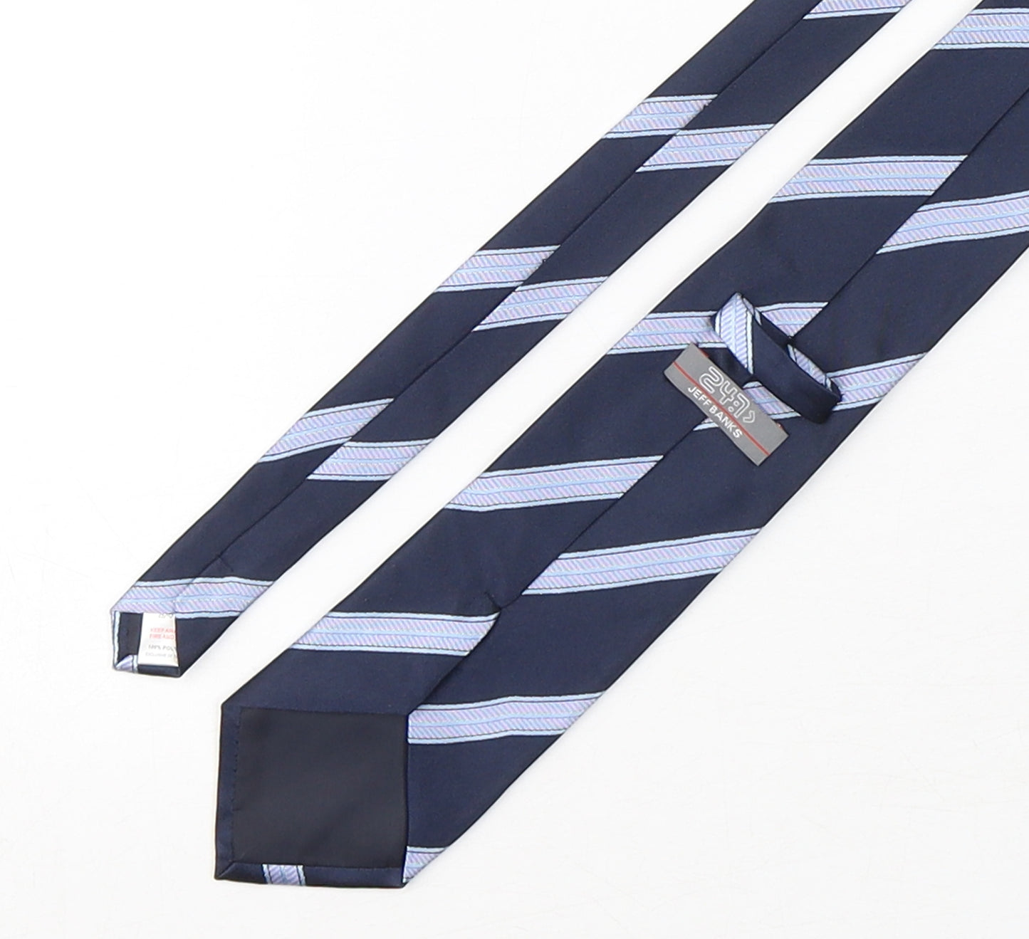 Jeff Banks  Mens Multicoloured Striped Polyester Pointed Tie One Size