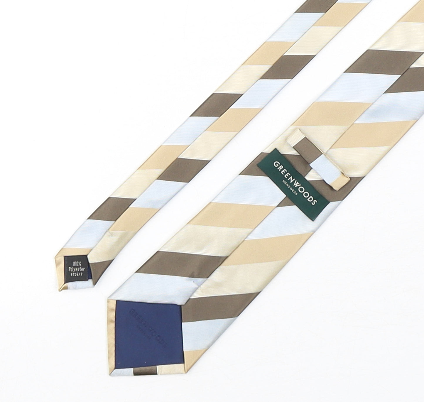 Greenwoods Mens Multicoloured Striped Polyester Pointed Tie One Size