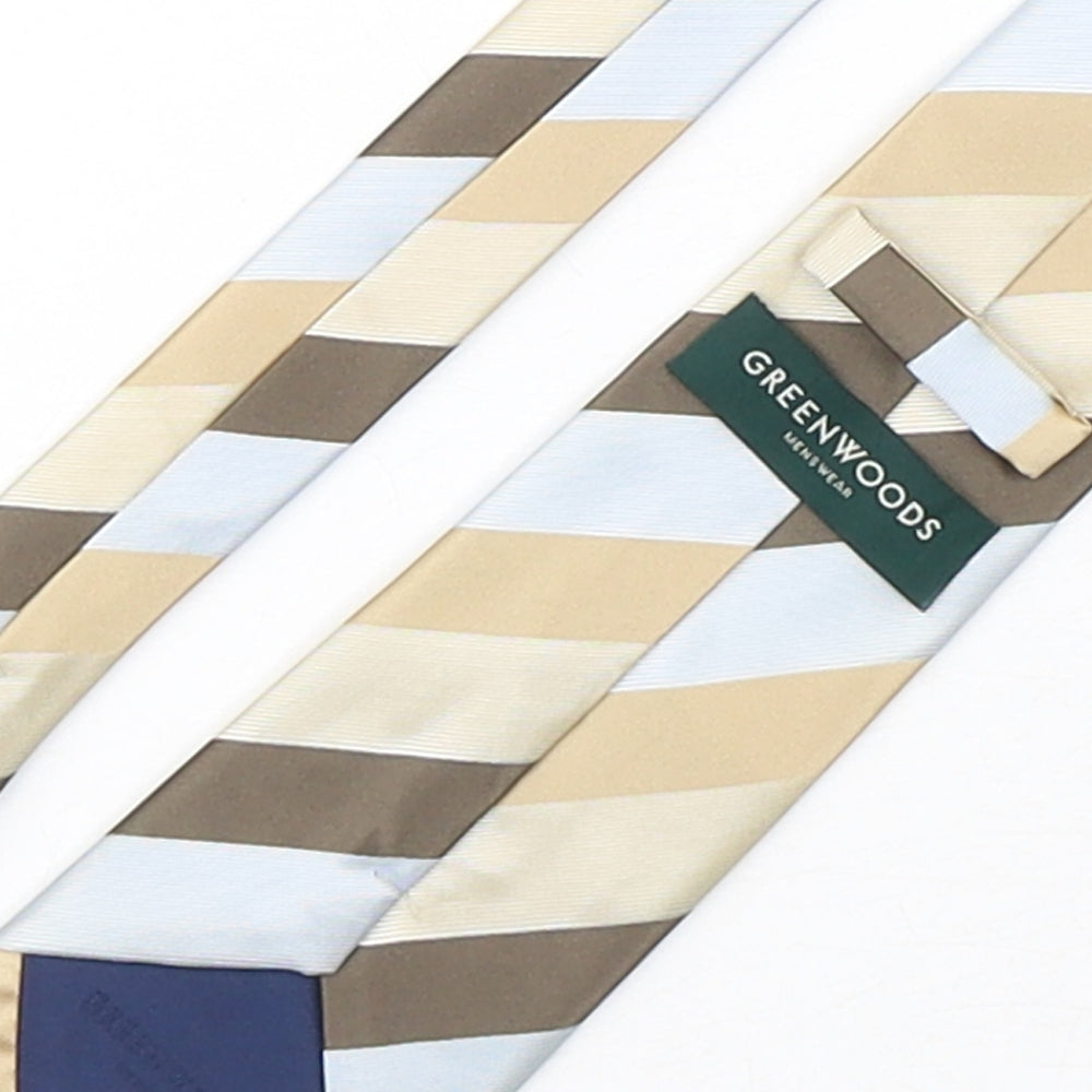 Greenwoods Mens Multicoloured Striped Polyester Pointed Tie One Size