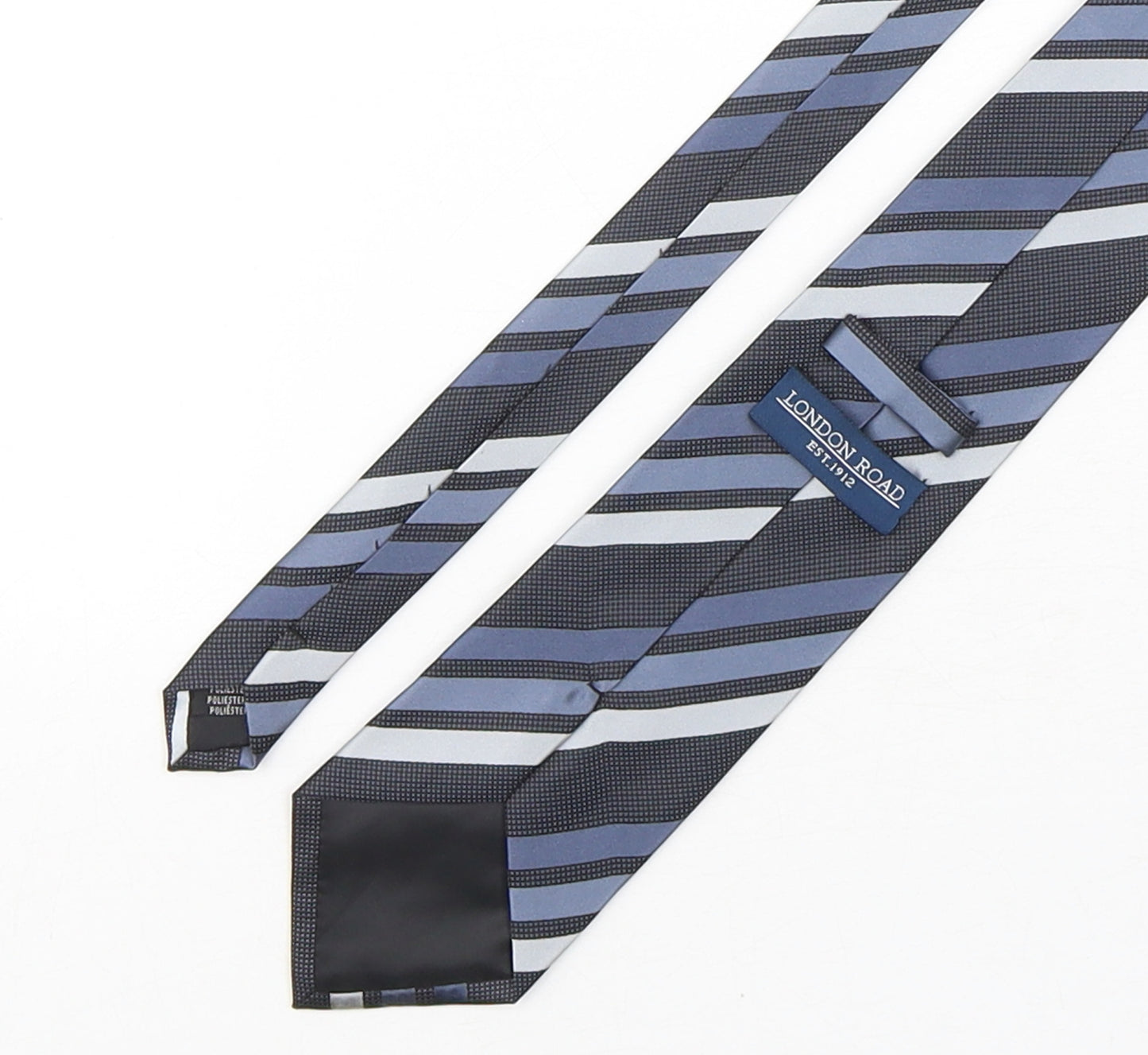 London Road Mens Multicoloured Striped Polyester Pointed Tie One Size