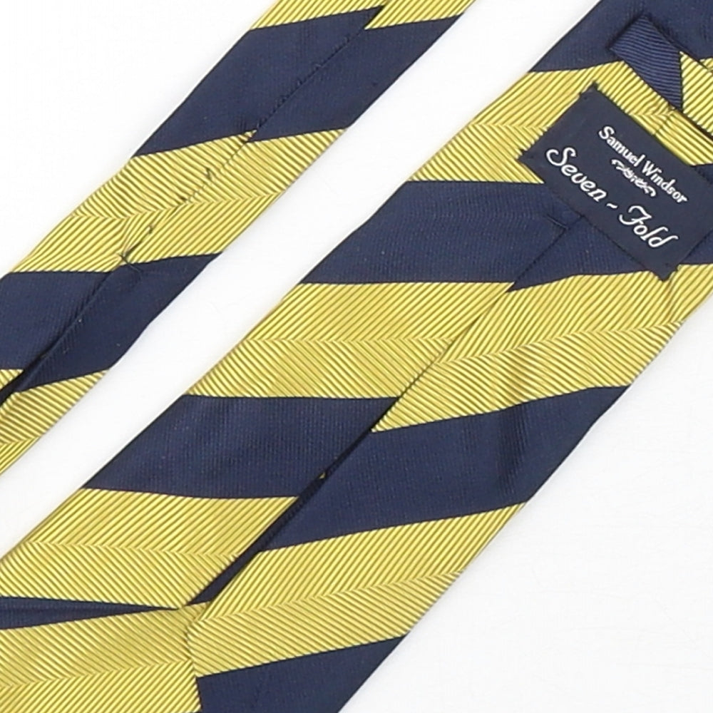 Samuel Windsor Mens Multicoloured Striped Silk Pointed Tie One Size