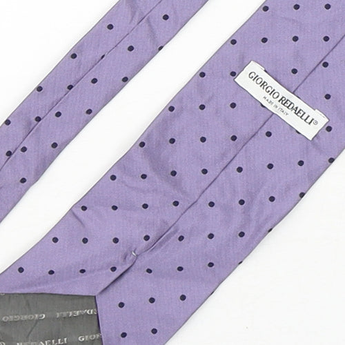 Giorgio Redaelli Mens Purple Polka Dot Silk Pointed Tie One Size