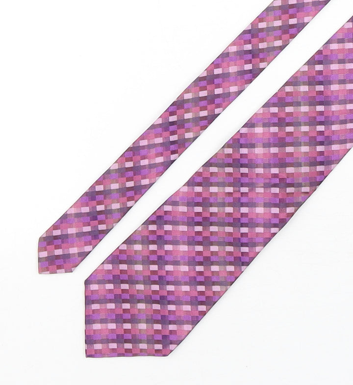 John Lewis Mens Multicoloured Plaids & Checks Silk Pointed Tie One Size