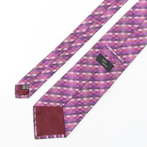 John Lewis  Mens Multicoloured Plaids & Checks Silk Pointed Tie One Size