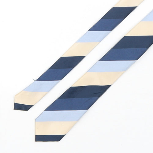 Moss Mens Multicoloured Striped Polyester Pointed Tie One Size