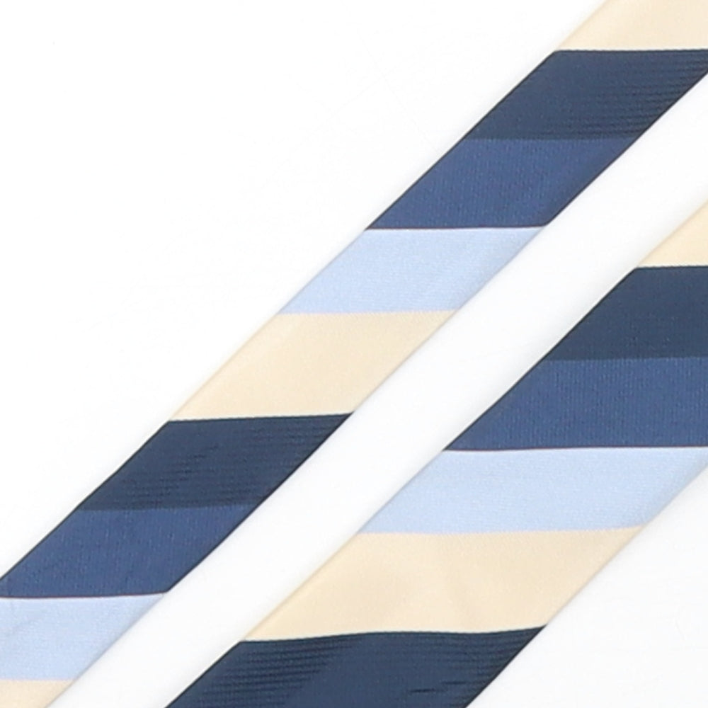 Moss Mens Multicoloured Striped Polyester Pointed Tie One Size